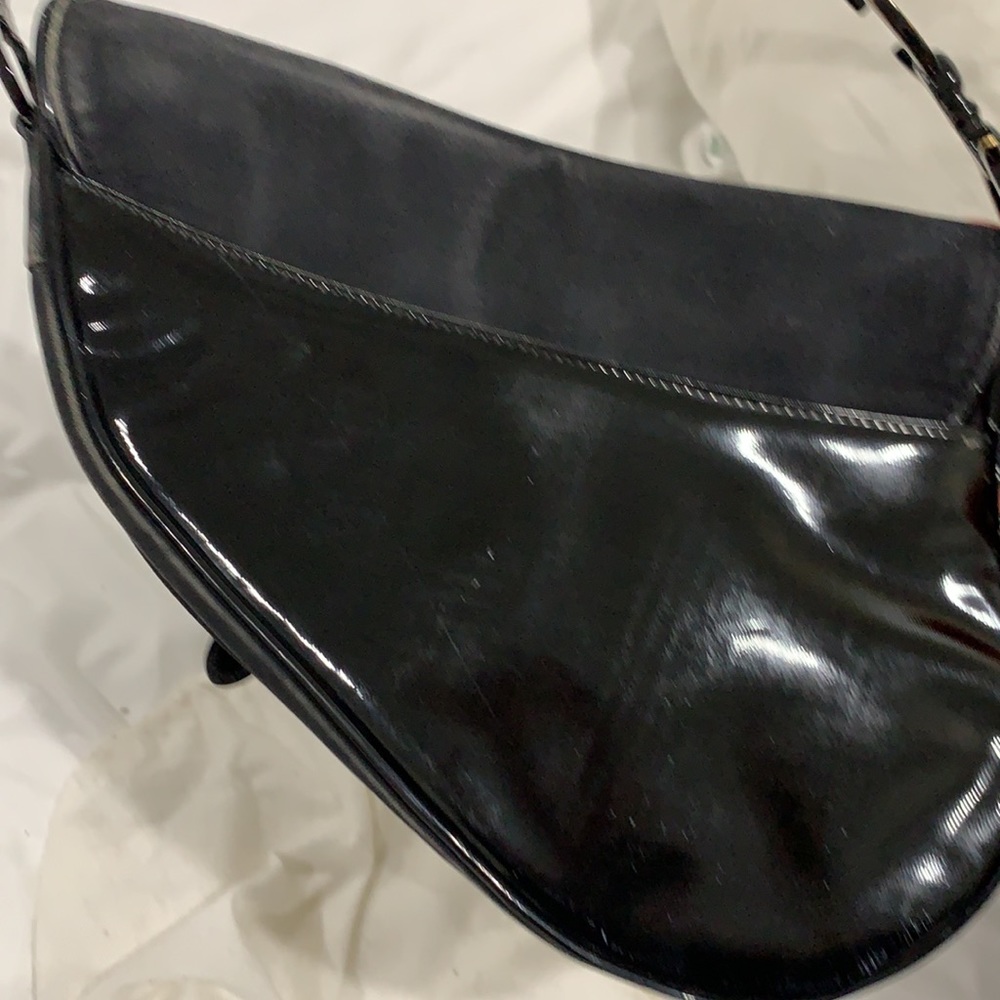 Christian Dior Canvas Patent Calfskin Saddle Bag - Picture 12 of 12